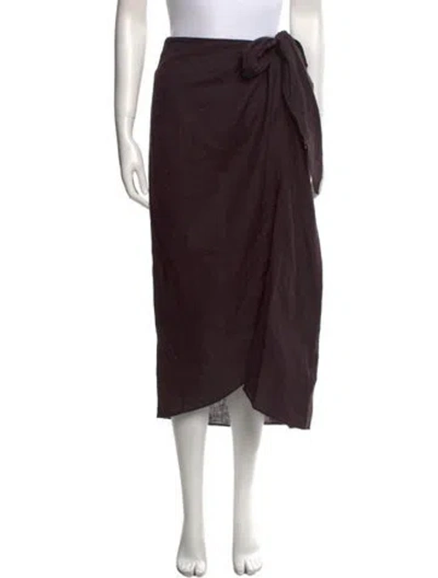 Pre-owned Apiece Apart Linen Midi Length Skirt W/ Tags In Purple