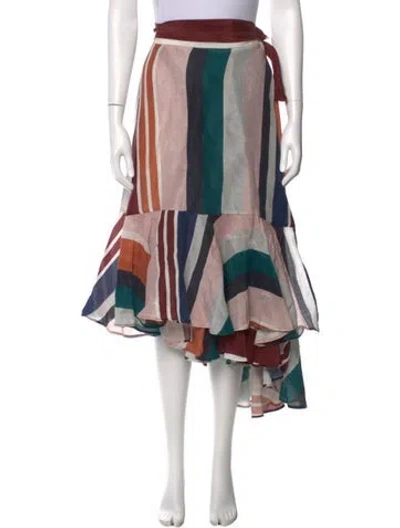 Pre-owned Apiece Apart Linen Midi Length Skirt In White