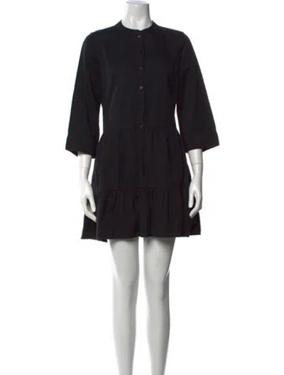Pre-owned Apiece Apart Linen Mini Dress In Black