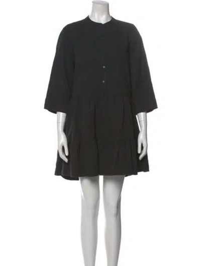 Pre-owned Apiece Apart Linen Mini Dress In Black