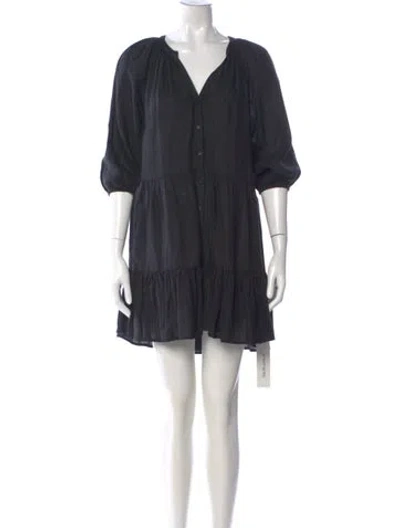 Pre-owned Apiece Apart Linen Mini Dress In Black