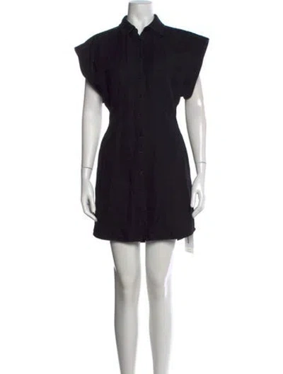 Pre-owned Apiece Apart Linen Mini Dress In Black