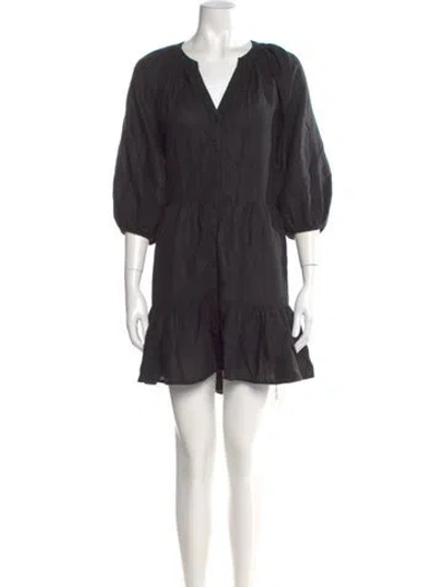 Pre-owned Apiece Apart Linen Mini Dress In Gray