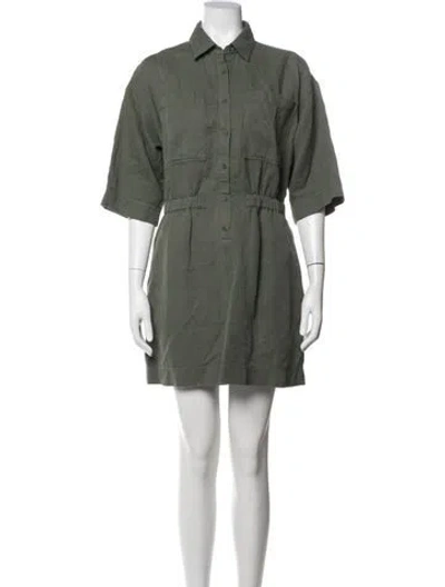 Pre-owned Apiece Apart Linen Mini Dress In Gray