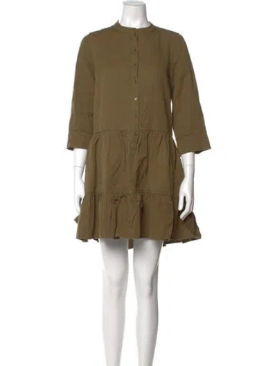 Pre-owned Apiece Apart Linen Mini Dress In Green
