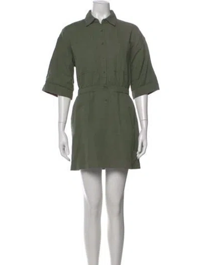 Pre-owned Apiece Apart Linen Mini Dress In Green