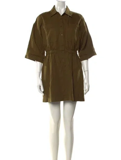 Pre-owned Apiece Apart Linen Mini Dress In Green