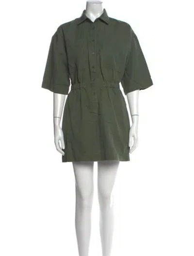 Pre-owned Apiece Apart Linen Mini Dress In Green