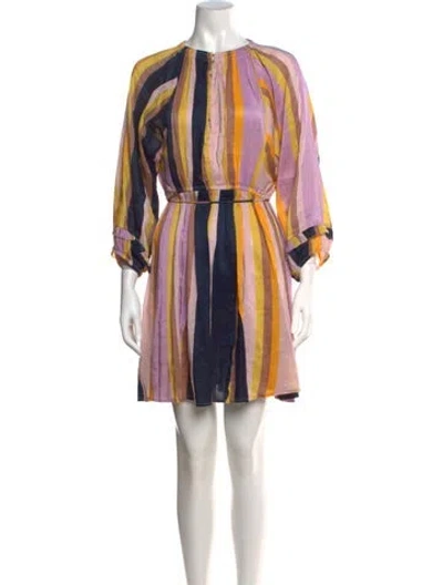 Pre-owned Apiece Apart Linen Mini Dress In Multi