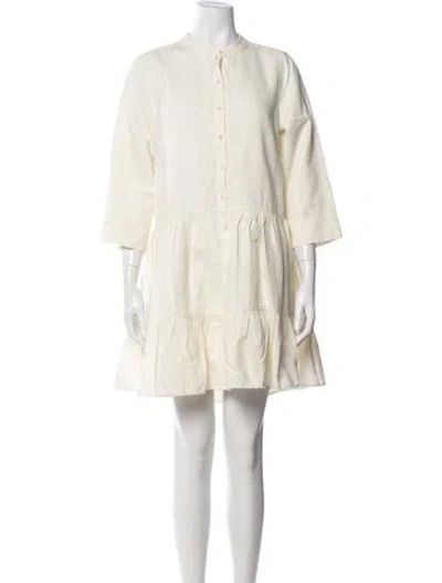 Pre-owned Apiece Apart Linen Mini Dress In Neutral
