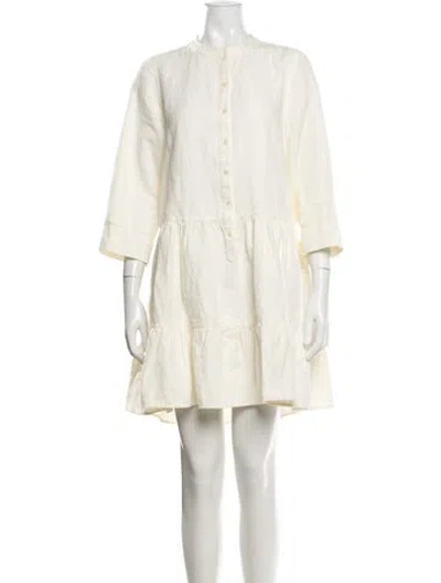 Pre-owned Apiece Apart Linen Mini Dress In Neutrals