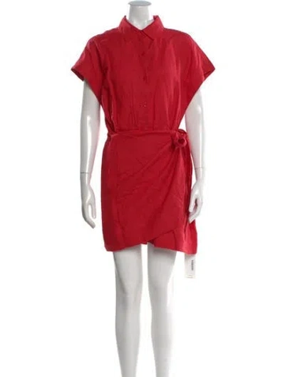 Pre-owned Apiece Apart Linen Mini Dress In Red