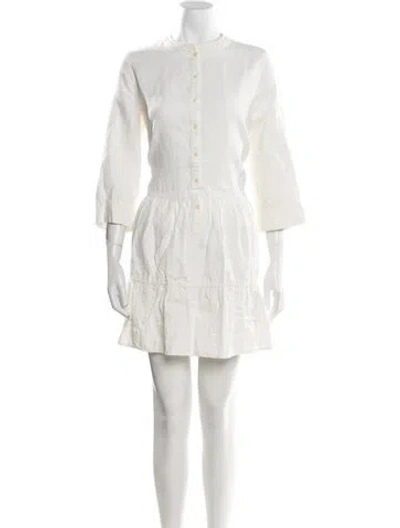 Pre-owned Apiece Apart Linen Mini Dress In White