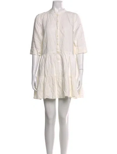 Pre-owned Apiece Apart Linen Mini Dress In White