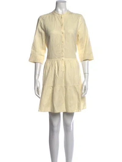 Pre-owned Apiece Apart Linen Mini Dress In Yellow