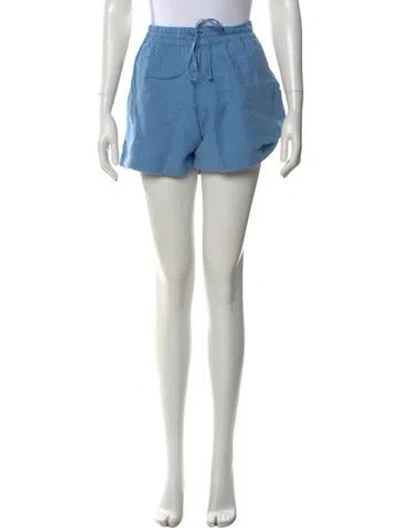 Pre-owned Apiece Apart Linen Mini Shorts In Blue
