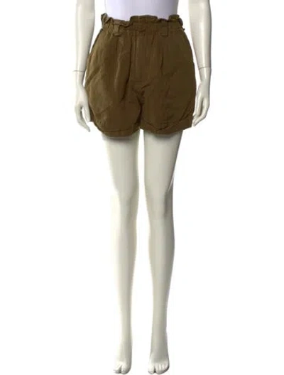 Pre-owned Apiece Apart Linen Mini Shorts In Green