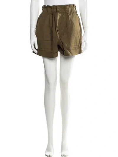 Pre-owned Apiece Apart Linen Mini Shorts In Green
