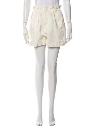 Pre-owned Apiece Apart Linen Mini Shorts In White