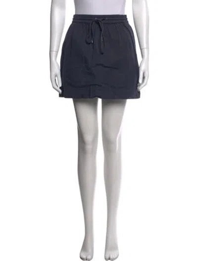 Pre-owned Apiece Apart Linen Mini Skirt In Blue