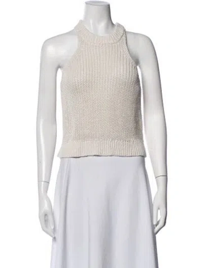 Pre-owned Apiece Apart Linen Mock Neck Sweater In Neutrals