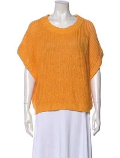 Pre-owned Apiece Apart Linen Scoop Neck Sweater In Multi