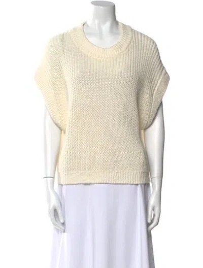 Pre-owned Apiece Apart Linen Scoop Neck Sweater In Neutral