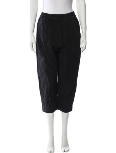 Pre-owned Apiece Apart Linen Straight Leg Pants In Black