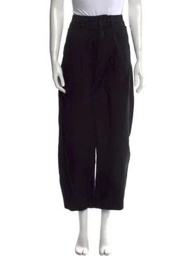 Pre-owned Apiece Apart Linen Straight Leg Pants In Black