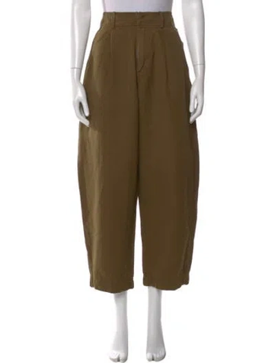 Pre-owned Apiece Apart Linen Straight Leg Pants In Brown