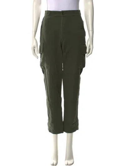 Pre-owned Apiece Apart Linen Straight Leg Pants In Green