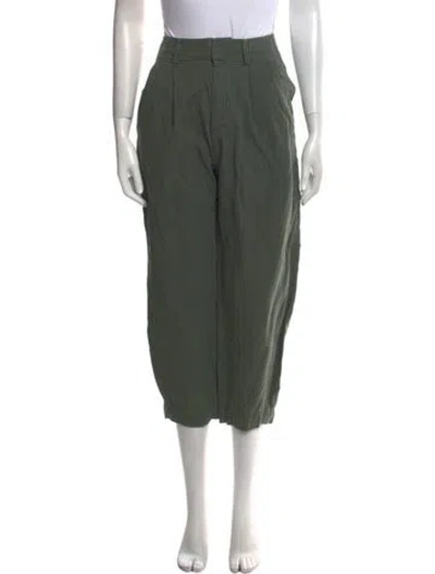 Pre-owned Apiece Apart Linen Straight Leg Pants In Green