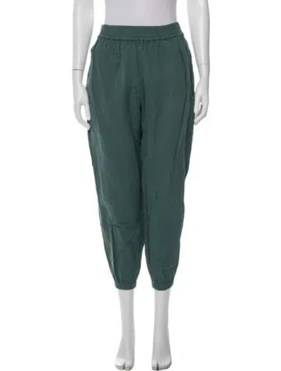 Pre-owned Apiece Apart Linen Straight Leg Pants In Green