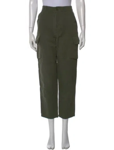 Pre-owned Apiece Apart Linen Straight Leg Pants In Green