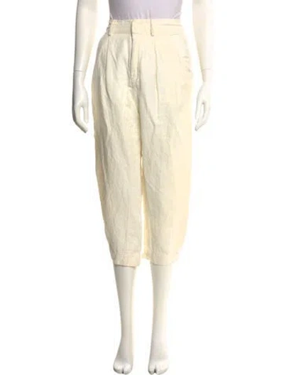 Pre-owned Apiece Apart Linen Straight Leg Pants In Neutral