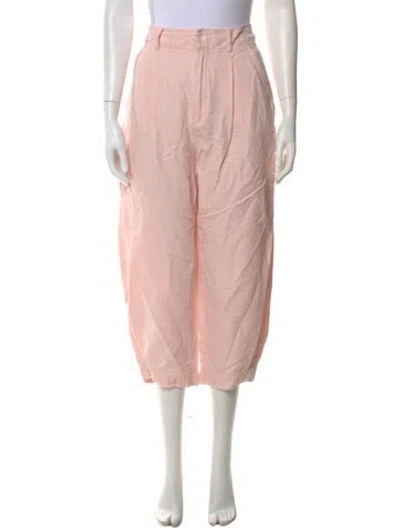 Pre-owned Apiece Apart Linen Straight Leg Pants In Pink