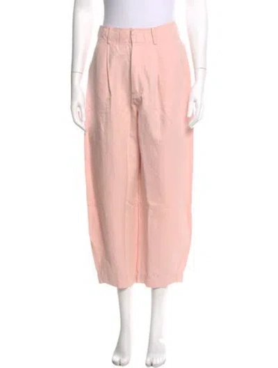 Pre-owned Apiece Apart Linen Straight Leg Pants In Pink