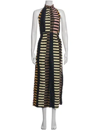 Pre-owned Apiece Apart Linen Striped Jumpsuit In Multi