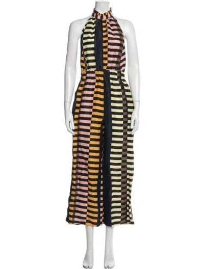Pre-owned Apiece Apart Linen Striped Jumpsuit In Neutrals