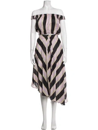 Pre-owned Apiece Apart Linen Striped Skirt Set W/ Tags In Purple