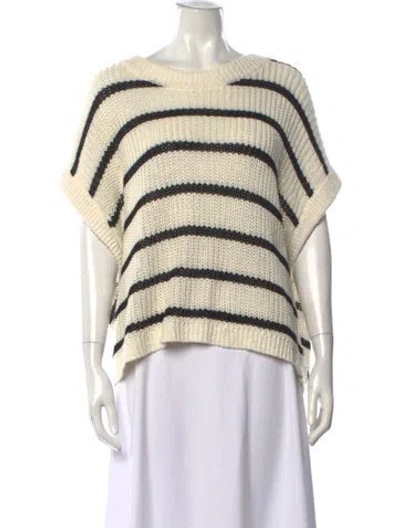 Pre-owned Apiece Apart Linen Striped Sweater In Neutral