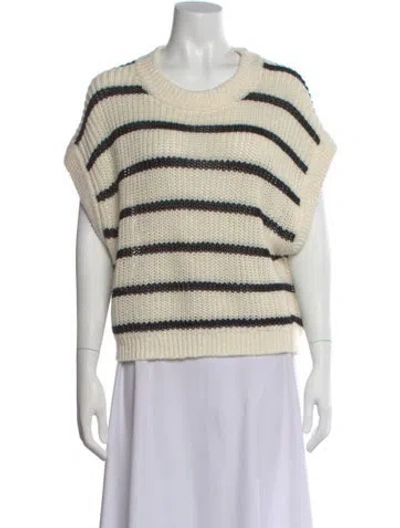 Pre-owned Apiece Apart Linen Striped Sweater In Neutral