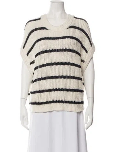 Pre-owned Apiece Apart Linen Striped Sweater In Neutrals