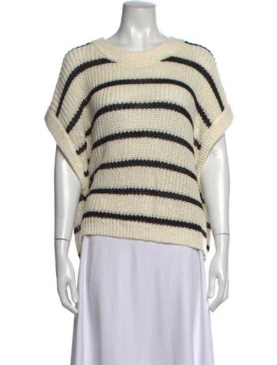Pre-owned Apiece Apart Linen Striped Sweater In Neutrals