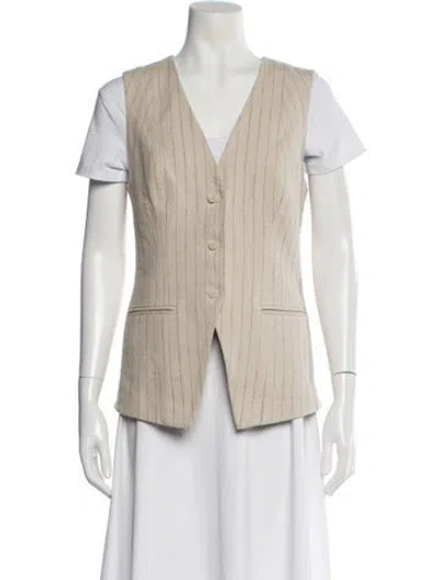 Pre-owned Apiece Apart Linen Striped Vest In Neutral