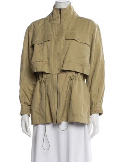 Pre-owned Apiece Apart Linen Utility Jacket In Green