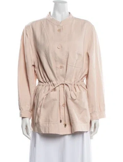 Pre-owned Apiece Apart Linen Utility Jacket In Pink