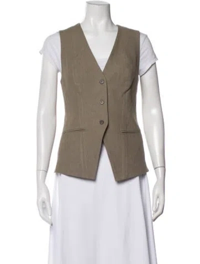 Pre-owned Apiece Apart Linen Vest In Green