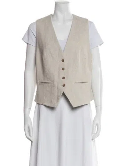 Pre-owned Apiece Apart Linen Vest In Neutral