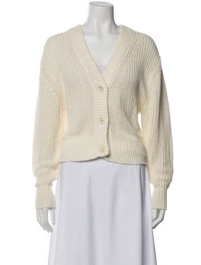 Pre-owned Apiece Apart Linen V-neck Sweater In Neutral